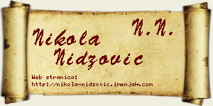 Nikola Nidžović vizit kartica